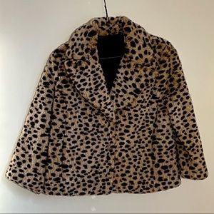 Faux fur animal print jacket